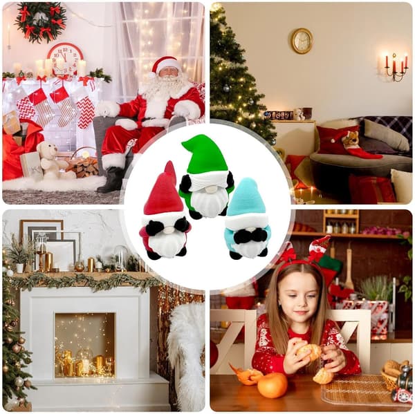 Søt julehagegnomfigur (trefarget versjon) – 3D-printet gnom (J)