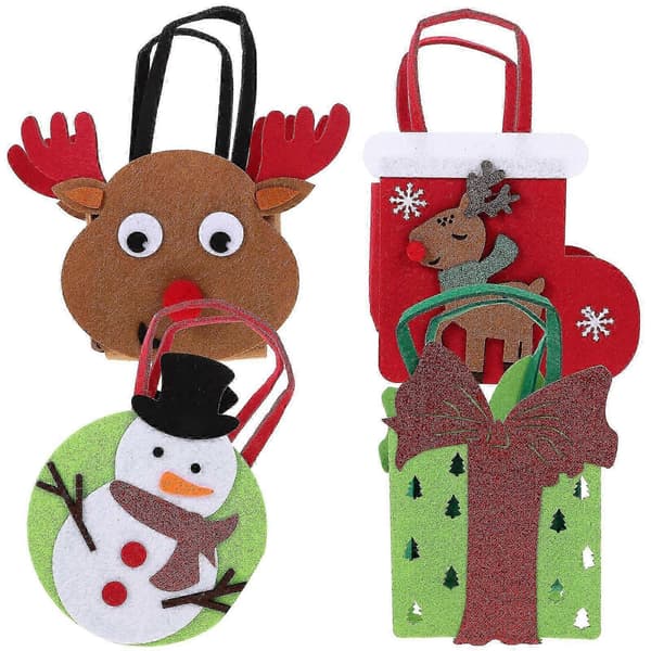 Julefiltstoteposer Børn Julefest 23X13.7CM Rektangulær Opbevaring 4 Stk[J]