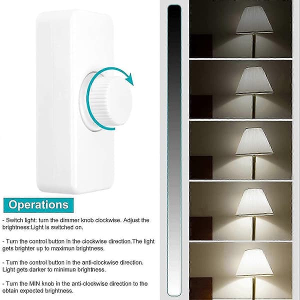 3-100W LED bakkantdimmer (rotasjonsdimmer), brukes til dimbar LED, glødelampe, halogenlampe, [MI][J]