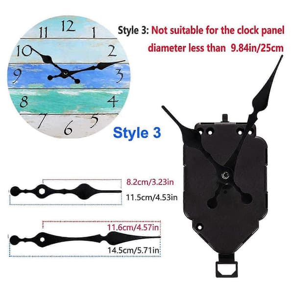 Väggklocka Rörelse DIY Kit Quartz Pendel 3 Handpar