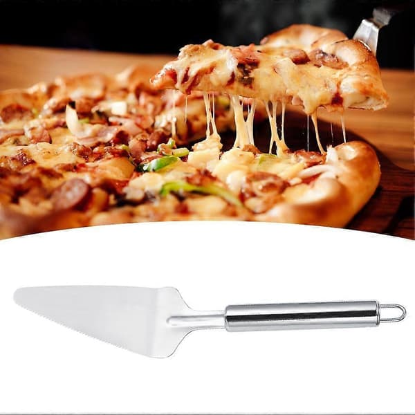 2 stk. multifunksjonell trekantet pizzakutter spade slikkepott kjøkkentilbehør rustfritt stål [XR][J]