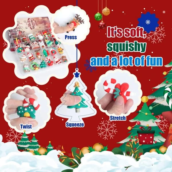 Jul Blind Box - 3D Dockhänge - Julkalender Nedräkningspresent - Julgransset (J)