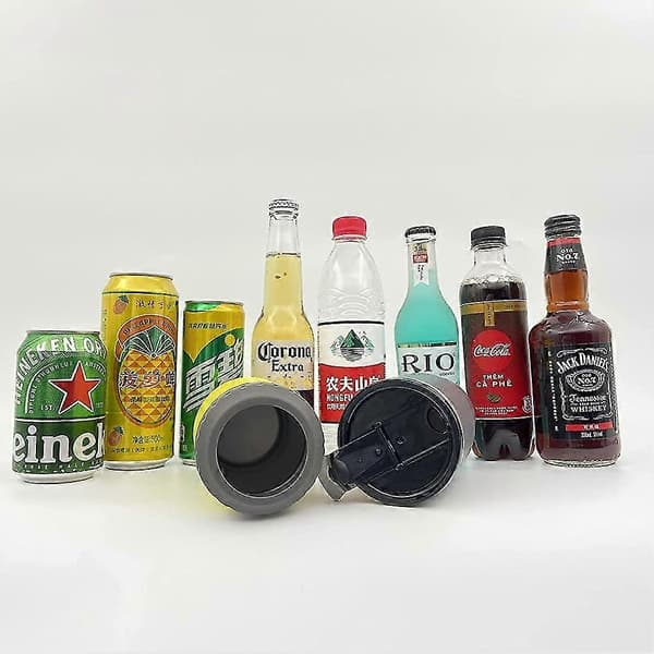 Dobbeltvægget isoleret rustfri stål flaskekøler 500ml 2 låg øltermokande