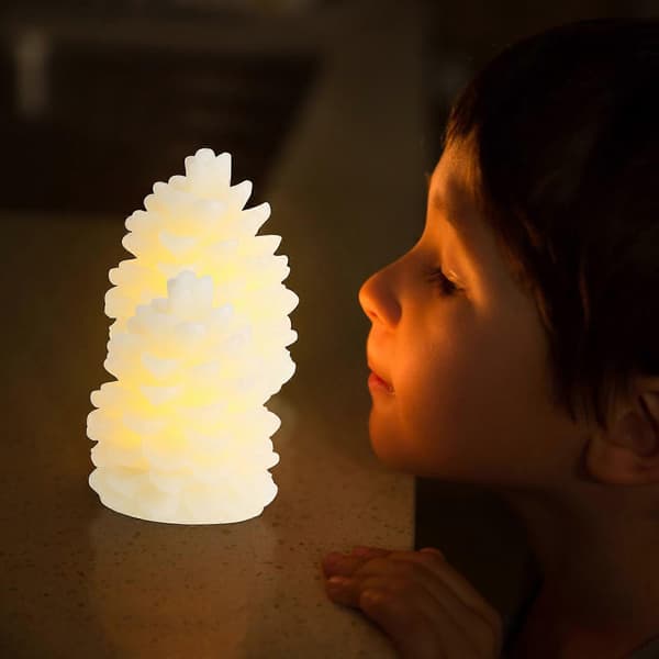 LED-lys konglelampe for belysning Hvit elektronisk stearinlysdekorasjon