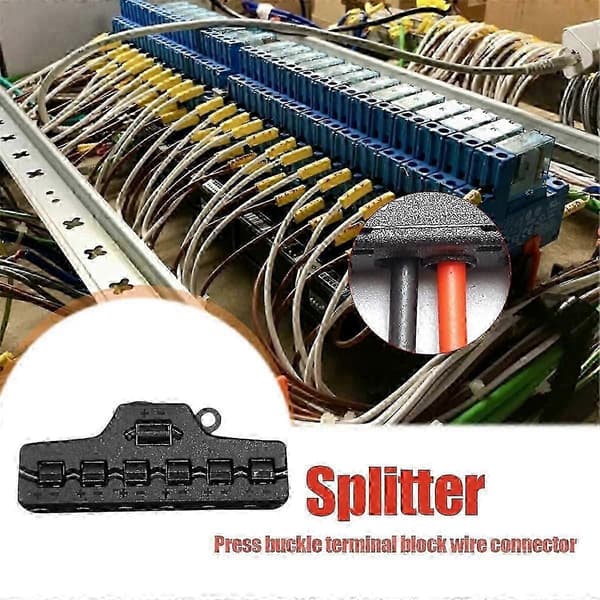 4 stk. 6-ports push-in ledningsforbindere, kabelsplitter til LED-belysning