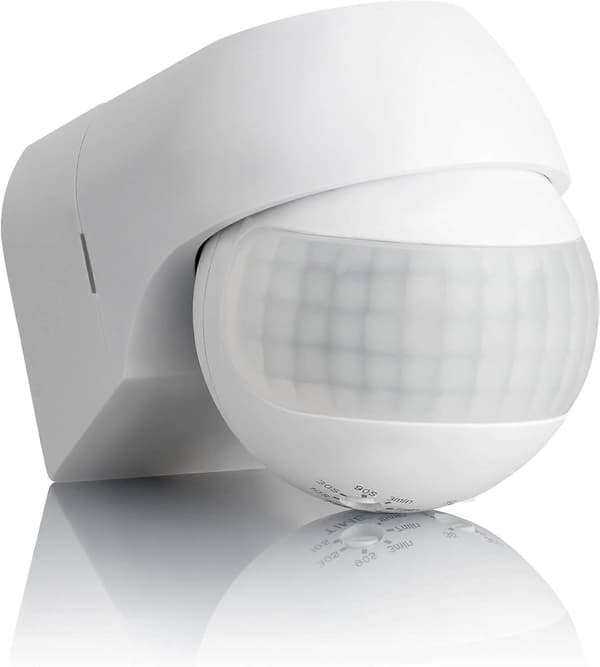 Sensor Udendørs IP44, Vægmonteret, Infrarød Bevægelsessensor, LED egnet