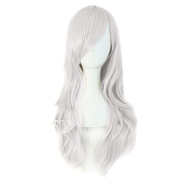 Peruk Anime lång lockig peruk 70CM (Silvergrå)[J]