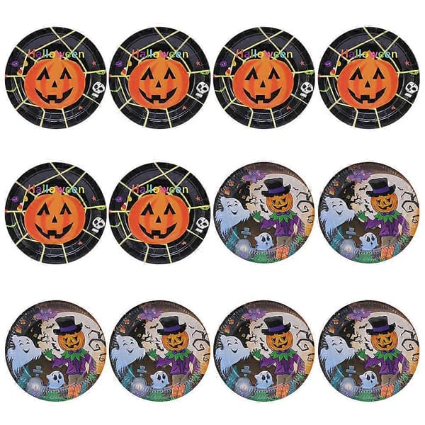 Halloween Supplies Papperstallrik Festtallrik för Evenemangsbruk 2 Set[J]
