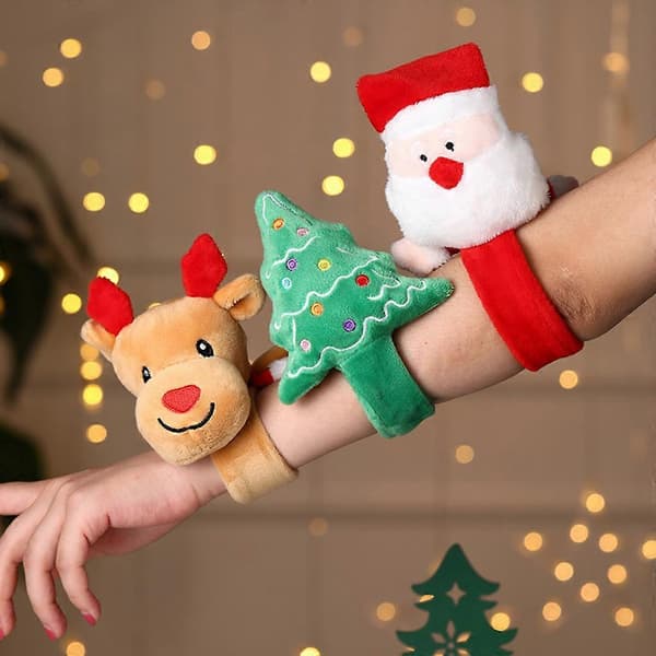 Juleklap Håndring Armbånd Klap Cirkel til Dukke til Julefestgave[J] elder