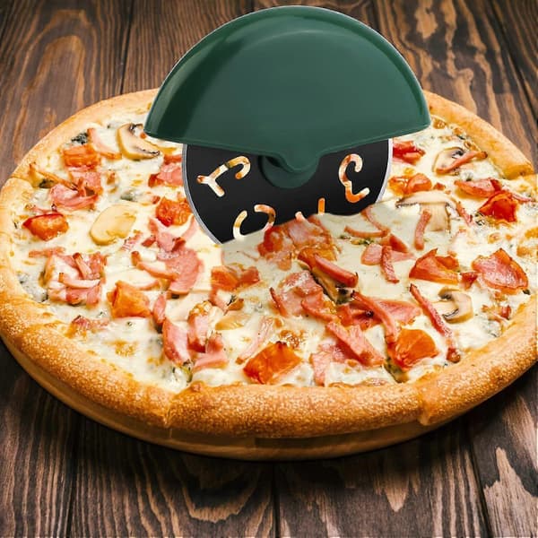 2 stk. runde pizzakuttere, utskåret kjærlighetsdesign i rustfritt stål, multifunksjonell pizzakutter [XR][J]