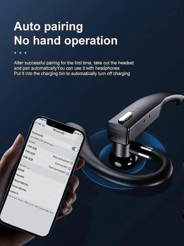 Runbaixing In-Ear Trådløst Mono Headset med Opladningsetui, Sort, T[J]