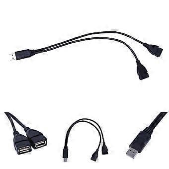 USB 2.0 A Strømforstærker Forlængerkabel, 32cm, 1M til 2F