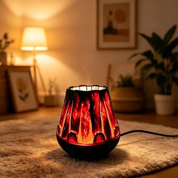 Julprojektor med snöflingemönster och flameffekt – USB-driven version (J)