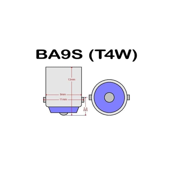 (Grön) Ba9s LED med 5 SMD5050-chips 2-pack T4W Silvergrå Grön Grön 2-pack