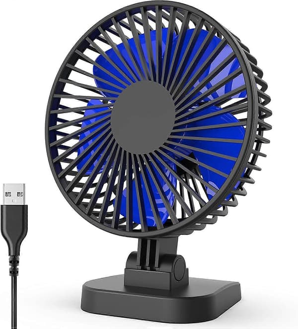 Mini USB-bordventilator med 3 hastigheder, støjsvag USB-ventilator, superkraftig luftstrøm, 40 justerbar vippevinkel [XR][J]