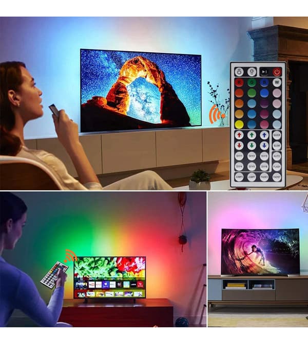 LED-strips 2835-60, med 44-knappers fjernkontroll (2 meter)