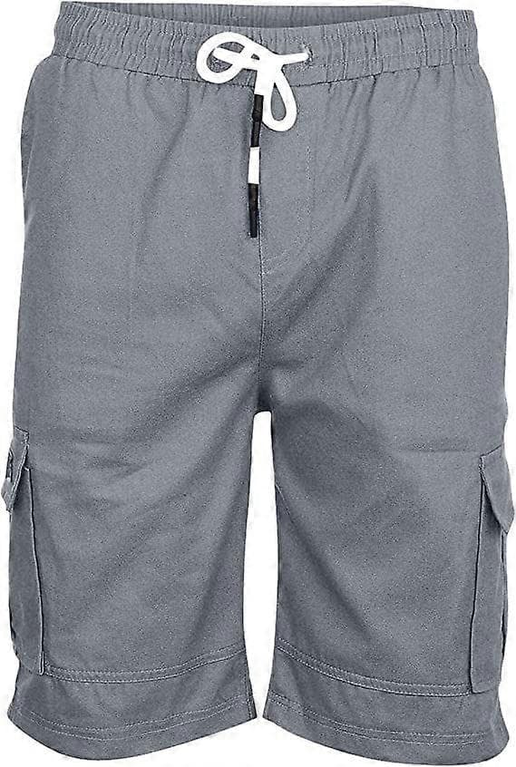 Cargo-shorts til mænd, afslappede sommer-shorts til mænd, afslappede patchwork-lommer, overalls, sports-værktøjsshorts [J]