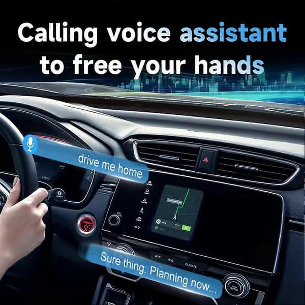 Bil Trådløs Android Auto Carplay 2i1 Boks Kablet til Trådløs Dongle Plug&Play CarPlay Android Auto Mini Smart Boks[J] Black