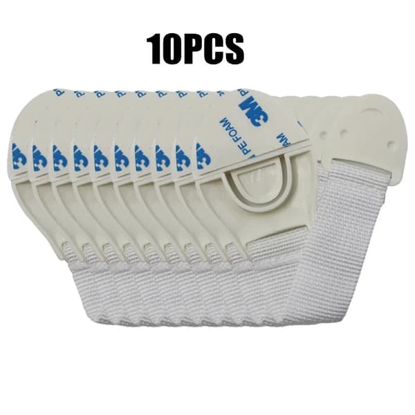 10 stycken Babysäkerhetsskåpslås Barnsäkerhetsskydd Lådskåpslås Dörrlås Plastskydd Barnsäkerhetsdörrband