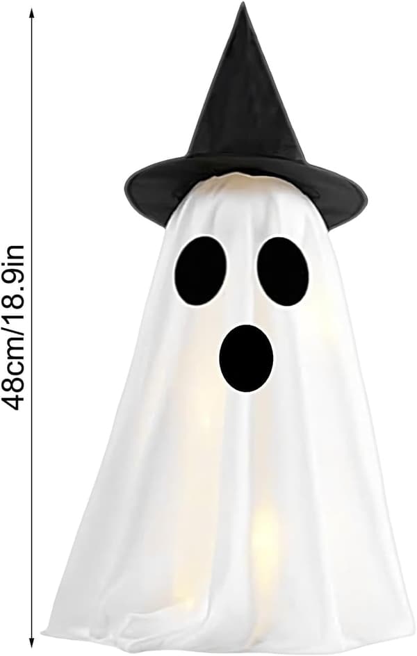 Halloween havepynt med lysende spøgelser, udendørs havepynt (J)