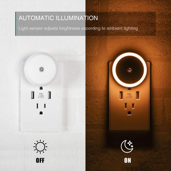2 stk. intelligent lysstyring, sensorstyret lille natlampe f