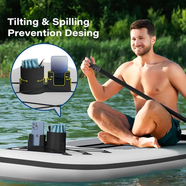 Kopholder til Paddleboard, Stand Up Paddle Board Tilbehør SUP Holder til Drik, Sort