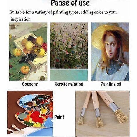 Sett med 3 hule pensler, akrylpensel optimalisert for oljemaling, voks, gouache[J]