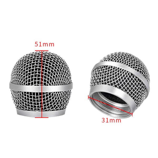 Vaihtomikrofonipää sisäisellä vaahdolla, hopea Shure PG48/PG58/PGX2/BLX288/PG24[J]