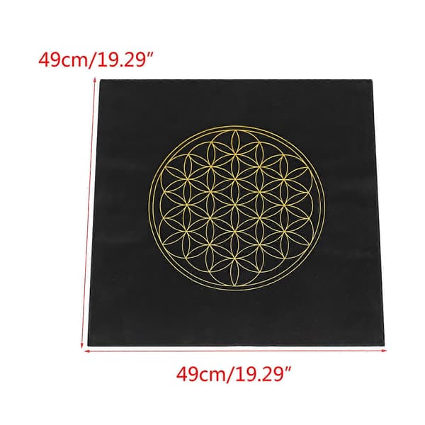 Livets Blomst Spådomsduk Tarotkortduk Brettspillkortpute[J] Black E