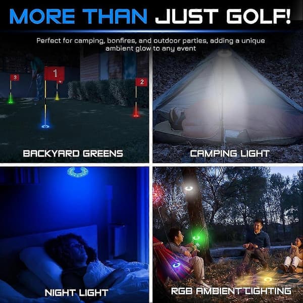 1 set LED-hålbelysning för golf, golfträningsutrustning, perfekt för nattgolf och fester