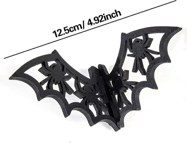 Halloween Fladdermöss Dekorationer (5 st) - Buxbom Fladdermus Ornament för Spökhusfester