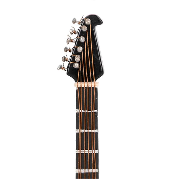Miniatyr Elektrisk Gitarr Kylskåpsmagnet Utsökt Hantverk Resin Gitarrformad Kylskåpsmagnet Svart