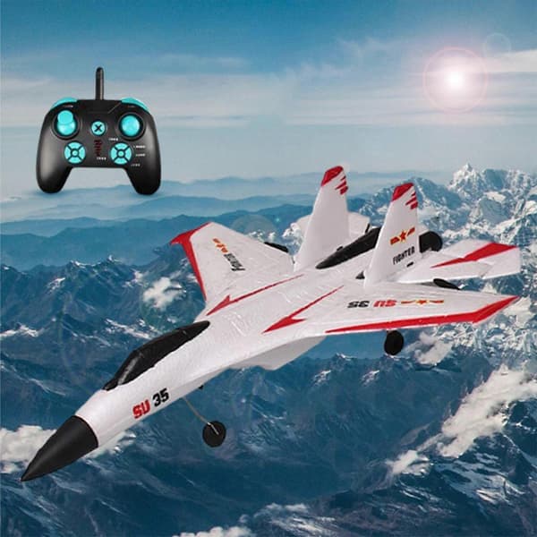 Simulering 2.4G fjernkontroll RC flyseilfly for gutter barn julegaver[J] Su35 3 Channel