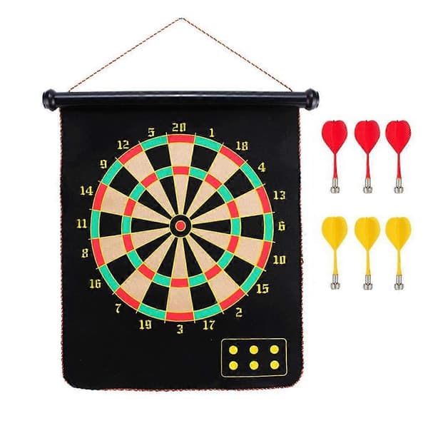 Magnetisk dartskive spil med 6 magnetiske dartpile