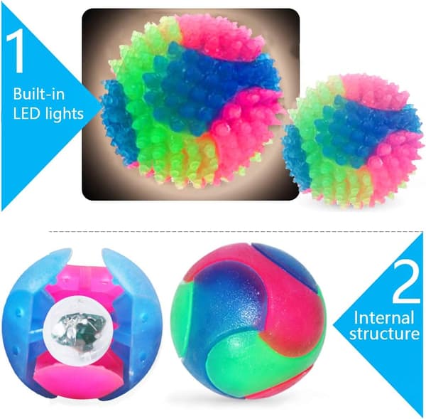 4 st LED Hundboll Hundleksaksboll Interaktiv Studsande Ljusboll