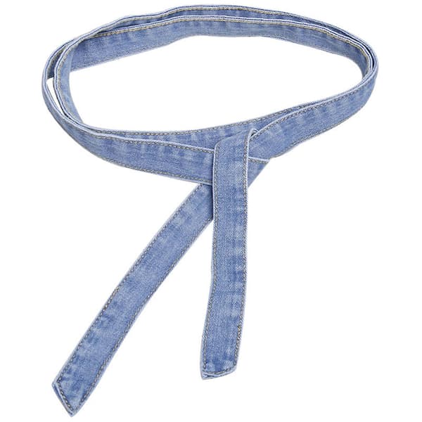 Justerbart midjebelte for kvinner med knytebånd - Lang Denim