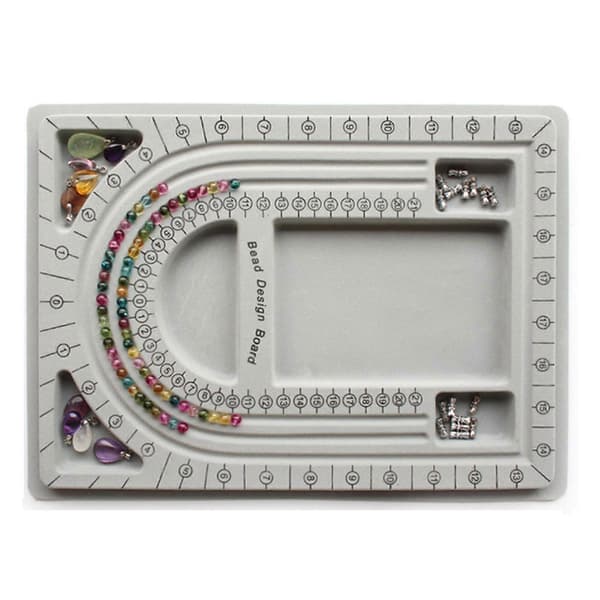 Flocket perleplade armbånd perle smykker arrangør bakke DIY håndværksværktøj grå[J] Gray