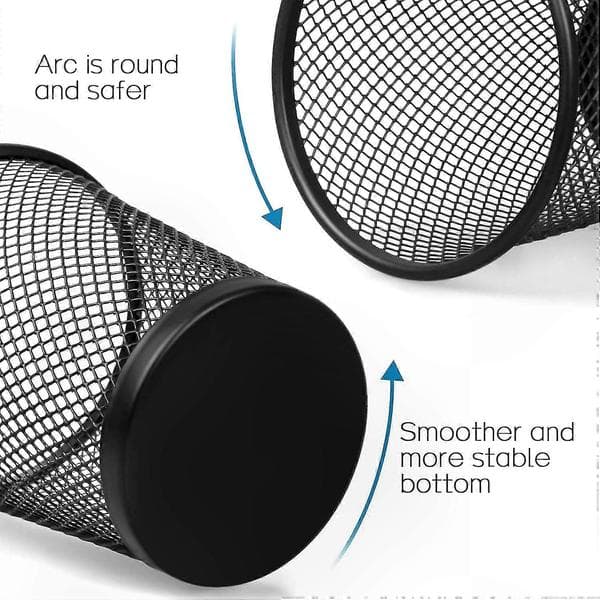 Penholder i metalnet, sort, til skrivebord, 6-pak