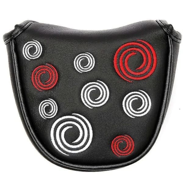 Golf Head Guard Golf Mallet Putter Beskyttelse Læder Head Guard Magnetisk Lukning Simpel Sort