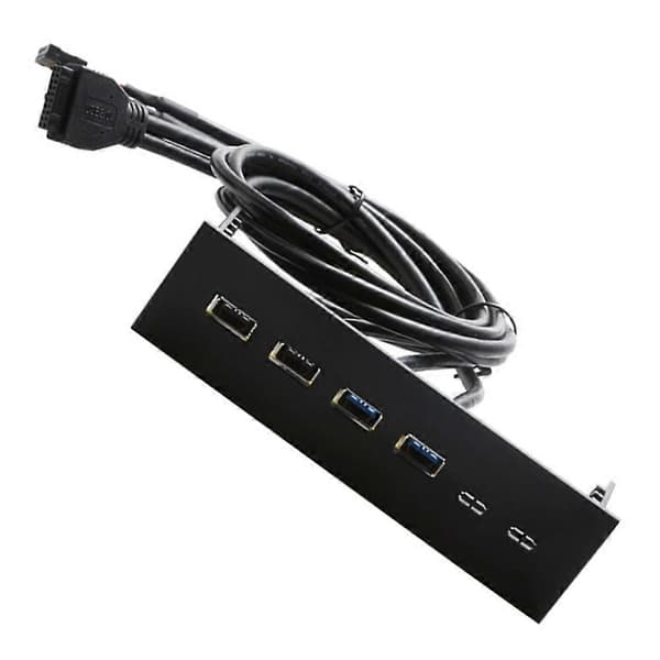 Frontpanelnav Multifunktionella USB-hubbar Datorutökningskort Optisk enhet Frontpanel för PC-dator Plug and Play[J] Black