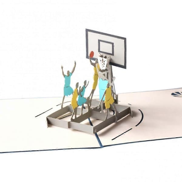 3D Stereo Gratulationskort Barnens Dag Presentkort Slam Dunk Skicka Pojkar Tackkort Julkort Tacksägelse Välsignelsekort[J] 1