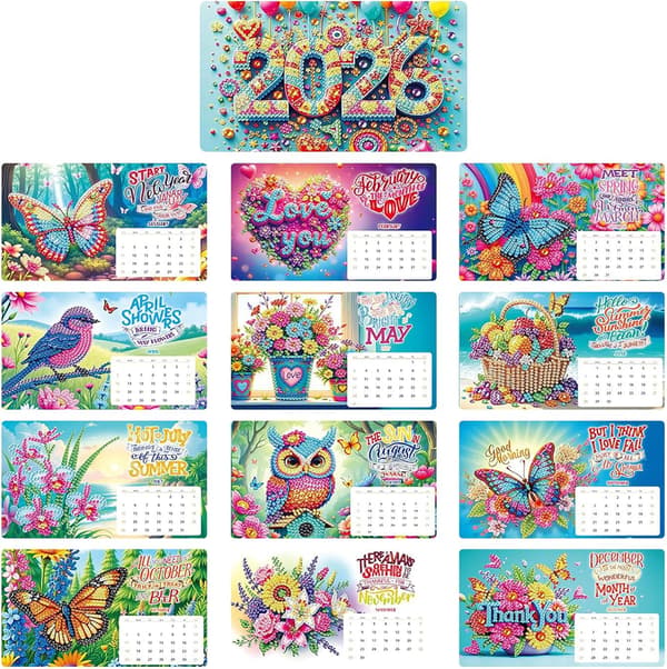 Diamantmålning Julkalender 2026 Skrivbordsstorlek 30x20cm (JJ)