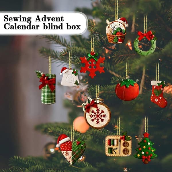 Julekalender Sy-tema 2D Flat 24PC Flyboks Blindboks Ferie Nedtelling Dekor Julegave[J] as show One Size