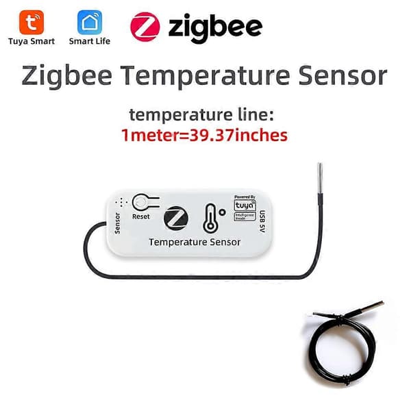 TUYA Zigbee temperatursensor APP fjernmonitor Tuya vanntett temperatursensor Smarthus 1M[J] 1M