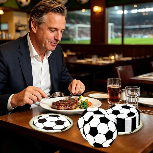 Fodbold-tema servietter (20 stk.) - Ideel til børne- og teenagefødselsdage (J)