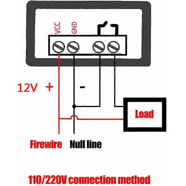 Digital Display Termostatmodul Mikro Temperaturkontrollkort (Röd-Blå 12V)[J]