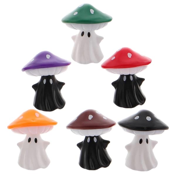 Mini Flerfärgade Halloween-prydnader i Plast, 6-pack