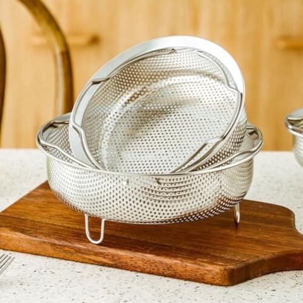Multifunksjonell dampkurv i rustfritt stål 304 for trykkokere 14-24 cm i diameter (XL)