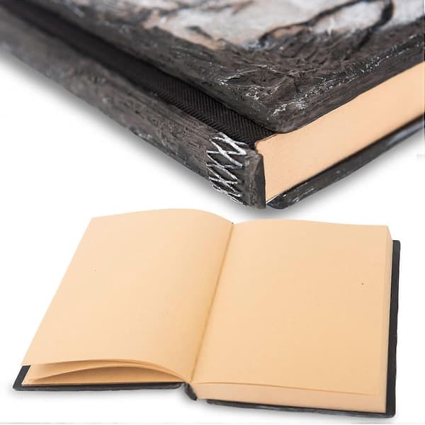 3D Relief Notesbog Journal Skrive Præget Notesbog Journal Håndlavet Daglig Notesblok Antik Rejsedagbog (7.3\" x 5.1\" (Sort-krage)[J]