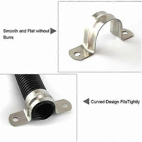 -24 stk 25 mm rørklemme 304 rustfritt stål U-rørklemme koblingsringrør[J]